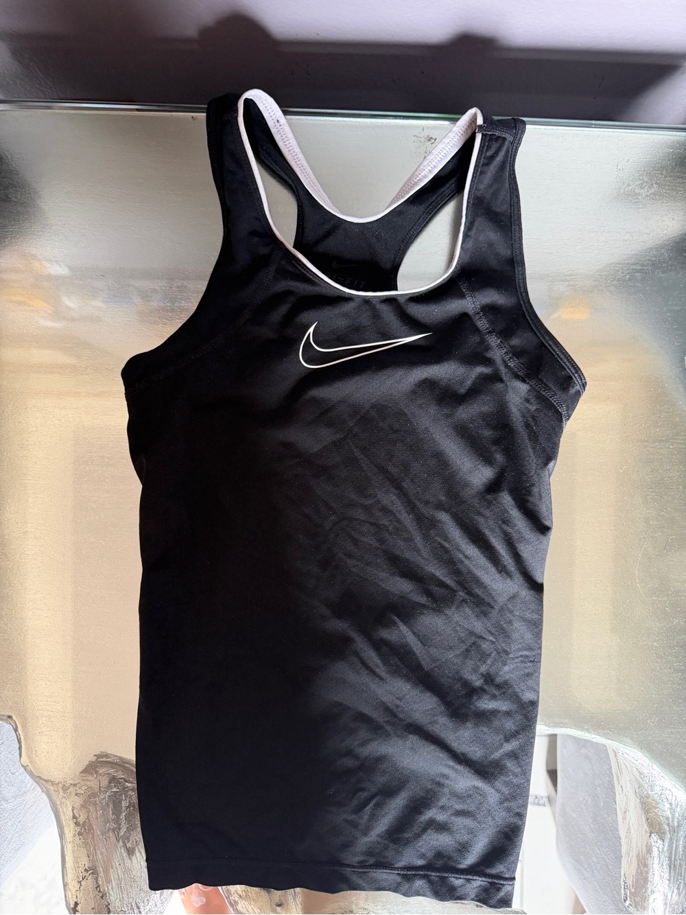 Nike Black Tank Top with White Swoosh